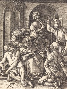 キリストの嘲笑、おそらくc。 15091510。 作： Albrecht Dürer