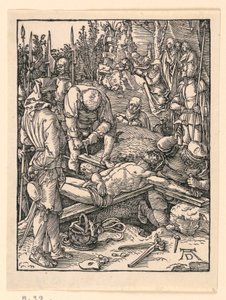 リトル・パッション・シリーズより「十字架への釘打ち」 作： Albrecht Dürer