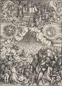 The Apocalypse からの第 5 および第 6 封印の開放 作： Albrecht Dürer