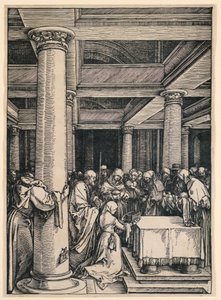 神殿でのプレゼンテーション。 聖母の生涯シリーズより 作： Albrecht Dürer