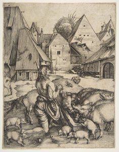 放蕩息子、ca。 1496年。 作： Albrecht Dürer
