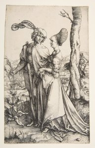 プロムナード、ca。 1498年。 作： Albrecht Dürer