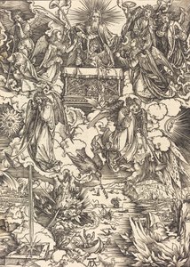 トランペットを持った七人の天使、おそらくc。 14961498。 作： Albrecht Dürer