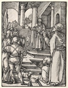 小さな情熱：ピラトの前のキリスト、c。 1509-1511。 作： Albrecht Dürer