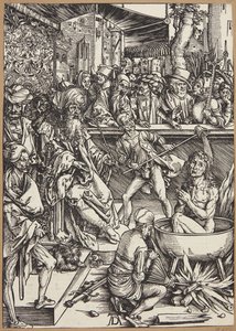 福音伝道者聖ヨハネの拷問 作： Albrecht Dürer