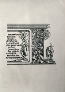 ドイツ1459-1519年のマクシミリアン1世の凱旋門：皇帝の家族とのつながりを称える碑文のある鹿の皮の詳細、フロッピーの耳のヤギ、ょんの鋭さの象徴
