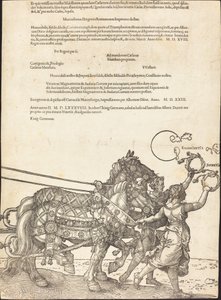 マクシミリアン 1 世の凱旋車 (偉大な凱旋車) [プレート 8/8] 作： Albrecht Dürer