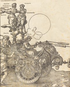 マクシミリアン1世の凱旋戦車 偉大な凱旋車 [プレート2/8]、1523年ラテン語版.. 作： Albrecht Dürer