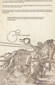 マクシミリアン1世の凱旋戦車 偉大な凱旋車 [プレート3/8]、1523年ラテン語版.. 作： Albrecht Dürer