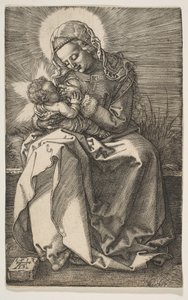 1519年、キリストの子を処女する処女。 作： Albrecht Dürer