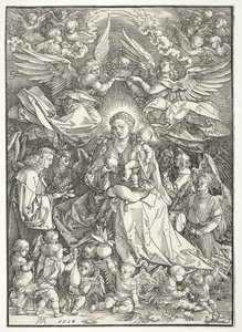 たくさんの天使に囲まれた聖母 作： Albrecht Dürer