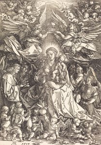 多くの天使に囲まれた聖母、1518年。
