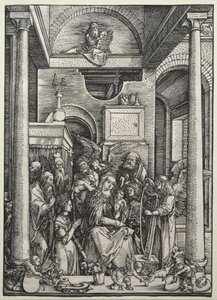 聖者と天使に囲まれた聖母子 作： Albrecht Dürer