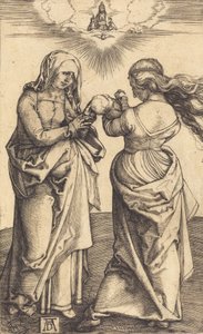 聖アンナと一緒の聖母子、c。 1500。 作： Albrecht Dürer