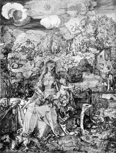 聖母と多くの動物、1505、1936 作： Albrecht Dürer