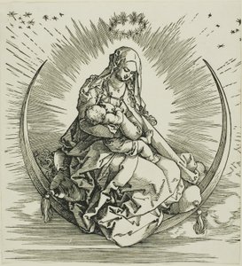 『聖母の生涯』より 三日月上の聖母 作： Albrecht Dürer