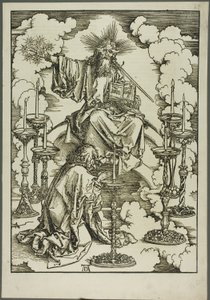 The Apocalypse からの 7 つのローソク足のビジョン 作： Albrecht Dürer