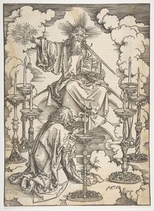 The Vision of the Seven Candlesticks、The Apocalypse、German Edition 1498、ca. 1498年。