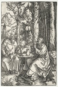 聖アントニウスの聖パウロエルミット訪問c。 1504。 作： Albrecht Dürer