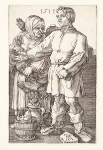 市場での農民と彼の妻 作： Albrecht Dürer