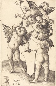 3 つの天才、c。 1505年。 作： Albrecht Dürer