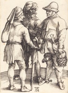 会話中の3人の農民、c。 1497年。 作： Albrecht Dürer