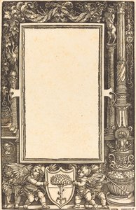 タイトル - ピルクハイマーの武器を保持するプッティとの境界線、おそらく 1513 年。 作： Albrecht Dürer