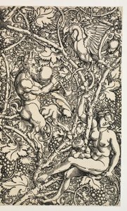 サテュロス族のタペストリーの 2 つのデザイン 作： Albrecht Dürer