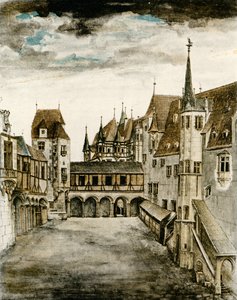 城の中庭の眺め 作： Albrecht Dürer
