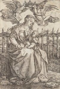 二人の天使に戴冠した聖母マリア 作： Albrecht Dürer