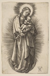 1514年、ダイアデムのある三日月の聖母子。 作： Albrecht Dürer