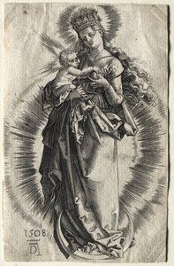 三日月の上に立つ、星の冠を戴いた聖母 作： Albrecht Dürer