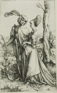 死に脅かされる若いカップル (プロムナード) 作： Albrecht Dürer