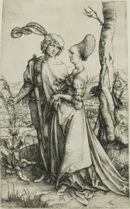 死に脅かされる若いカップル (プロムナード) 作： Albrecht Dürer