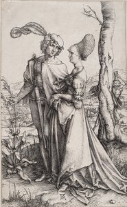 死に脅かされている若いカップルプロムナード 作： Albrecht Dürer