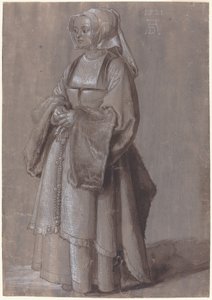 オランダ風のドレスを着た若い女性 作： Albrecht Dürer
