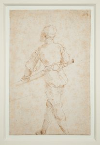 オールを持つ男、c.1520-21（紙にペンと茶色のインク） 作： Albrecht Dürer