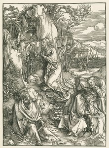 園での苦悩-オリーブ山でのキリスト》1496-97年頃（木版画） 作： アルブレヒト・デューラーまたはデューラー