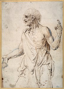 身振り手振りをする老人（紙にペン、インク 作： Albrecht Dürer