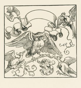 4羽の鳥に襲われるフクロウ 1515年頃 （木版画） 作： アルブレヒト・デューラーまたはデューラー