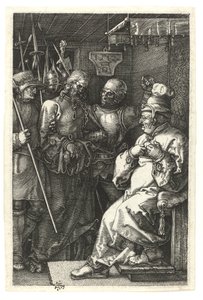 カイアファの前のキリスト1512年（銅にビュランのエングレーヴィング 作： Albrecht Dürer