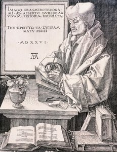 ロッテルダムのエラスムス（Rotterdam 1466-1469 - Basel 1536）、人文主義者、神学者 作： Albrecht Dürer
