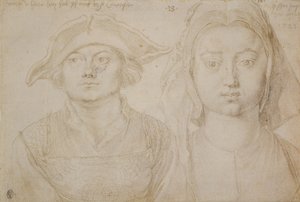 マルクス・ウルスタット；アントワープの若い美女 1520-21年頃（象牙色敷紙にシルバーポイント、下塗り） 作： Albrecht Dürer or Duerer