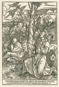 聖痕を受ける聖フランチェスコ 1503-04年頃（木版画） 作： アルブレヒト・デューラーまたはデューラー
