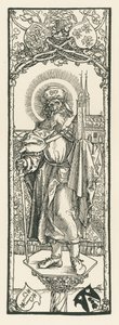 柱の上の聖セバルト 1501年頃（木版画） 作： アルブレヒト・デューラーまたはデューラー