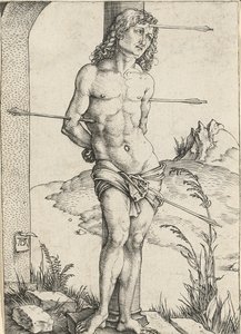 聖セバスチャンが柱に縛られた、1499年頃 作： Albrecht Dürer
