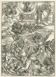 天使の戦い聖ヨハネの黙示録 1496-98年頃（木版画） 作： アルブレヒト・デューラーまたはデューラー