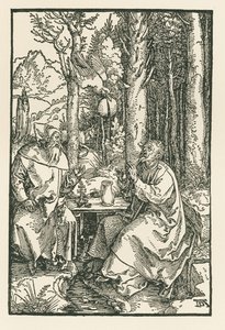 隠者聖アンソニーと聖パウロ 1503-04年頃（木版画） 作： アルブレヒト・デューラーまたはデューラー