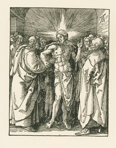 聖トマスの信じられないこと 1510-10年頃（木版画） 作： アルブレヒト・デューラーまたはデューラー