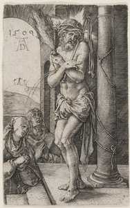 柱のそばに立つ悲しみの男 作： Albrecht Dürer